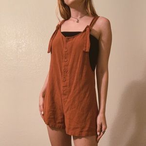 🍂Burnt Orange Button Up Overalls🍂